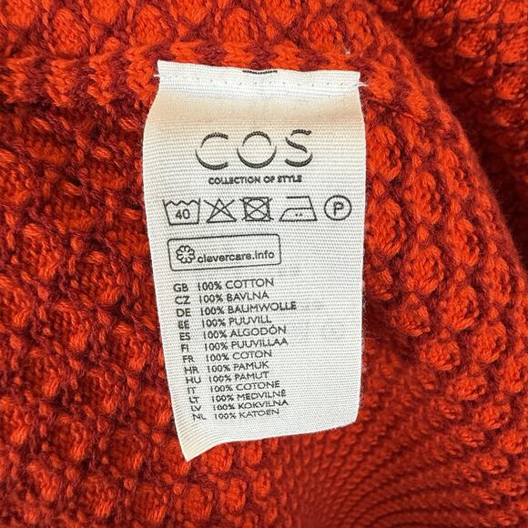 Cos Red-Orange Long Sleeve Sweater Dress Medium - Picture 4 of 7